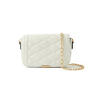 Accessorize London Women's Faux Leather White Chrissy quilt sling bag