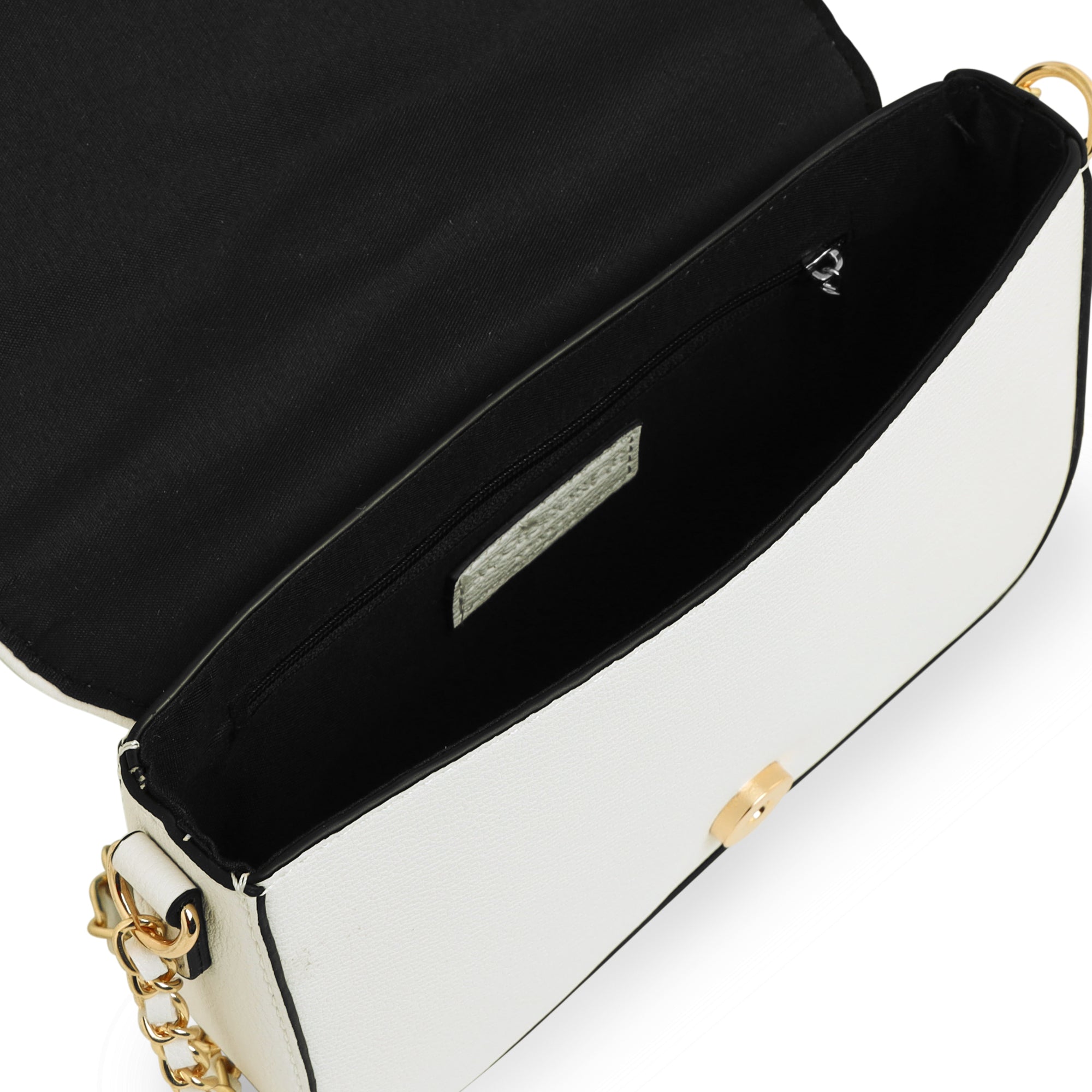 Accessorize London Women's Faux Leather White Chrissy quilt sling bag