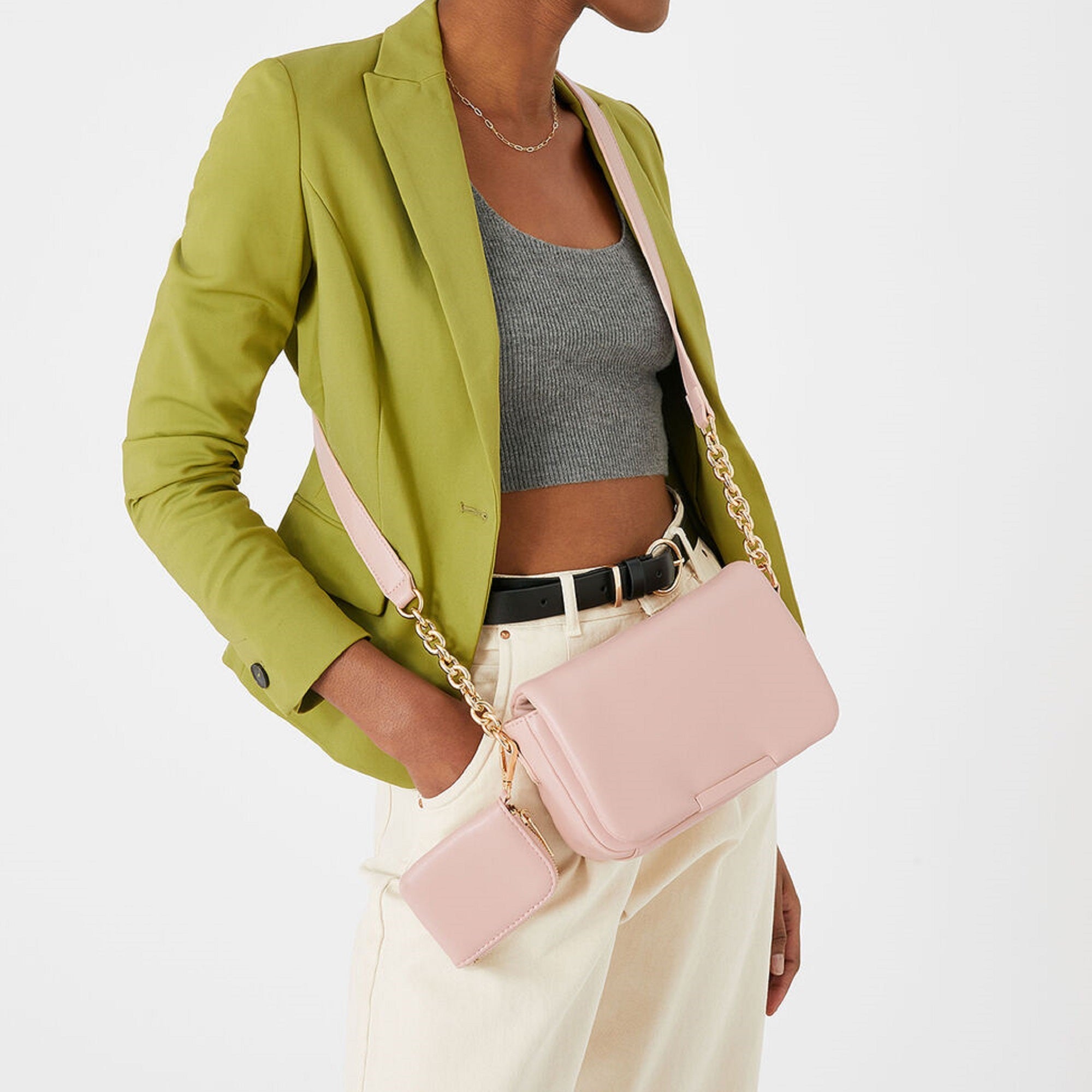 Accessorize London Women's Faux Leather Pink Metallic Frame Clutch - Accessorize India