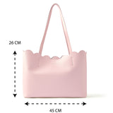 Accessorize London Women's Faux Leather Pink Leo Scallop Tote bag