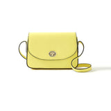 Accessorize London Women's Faux Leather Yellow Lexi Lock Sling bag