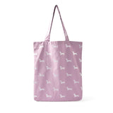 Accessorize London Women's Cotton Lilac Printed Shopper Bag