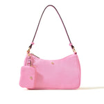Accessorize London Women's Faux Leather Pink Nylon Shoulder Bag