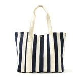 Accessorize London Women's Faux Leather Blue Stripe shopper Bag