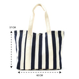 Accessorize London Women's Faux Leather Blue Stripe shopper Bag