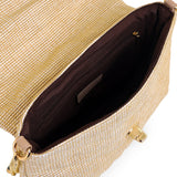 Accessorize London Women's Faux Leather Gold Chevron lock Quilted shoulder bag