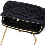 Accessorize London Women's Black Raffia Clutch Party Bag