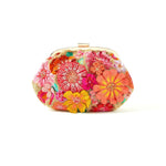 Accessorize London Women's Pink Embellished 3D Flower Clutch Party Bag