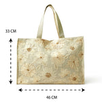 Accessorize London Women's Jute cream Natural embroidered flower tote bag