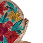 Accessorize London Women's Cotton Multi color Bright floral circle Sling bag