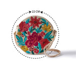 Accessorize London Women's Cotton Multi color Bright floral circle Sling bag