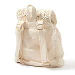Accessorize London Women's White Woven Macrame backpack