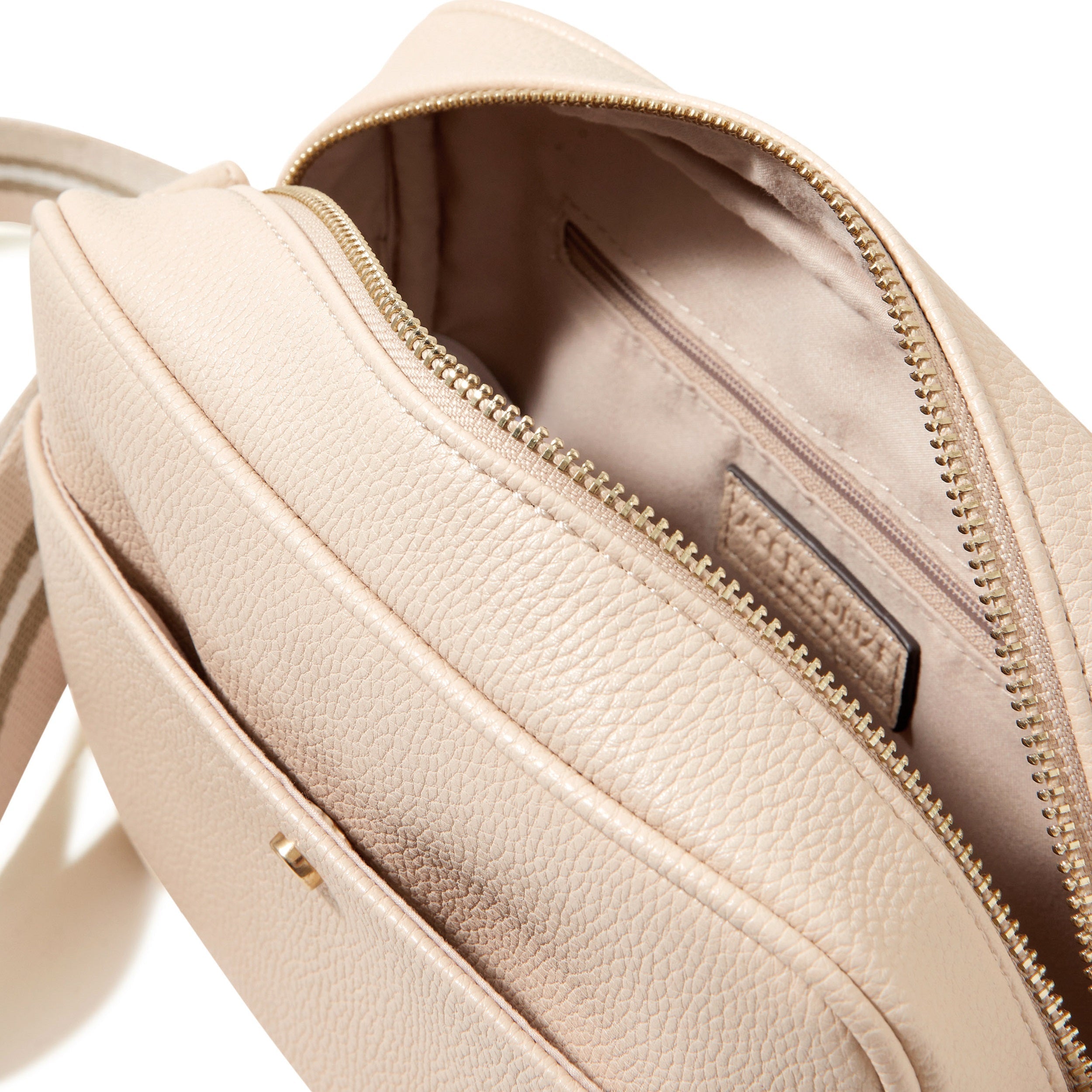 Accessorize London Women's Faux Leather Pink Webbing strap camera Sling bag