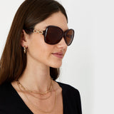 Etta Chain Detail Wrap Sunglasses