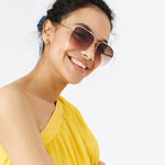 Leigh Half Frame Avaitor Sunglasses