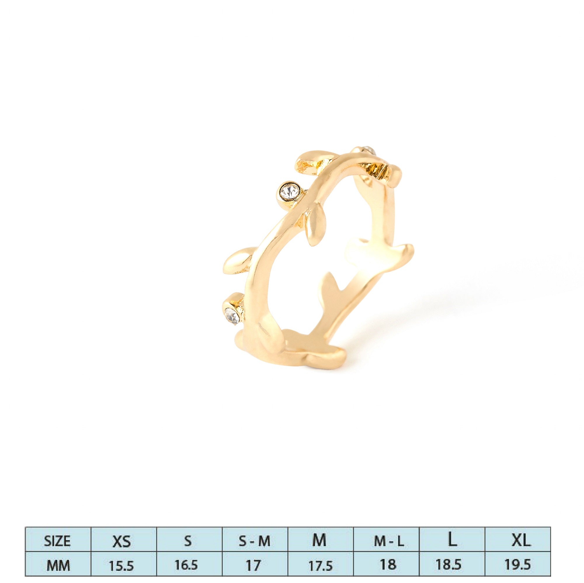 Accessorize London Women's Gold Vine Ring-Medium