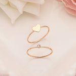 Accessorize London Women's Gold 2X Crystal & Heart Stacking Rings