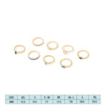 Accessorize London Women's set of 8 Blue Harvest Gems Stacking ring pack-Small