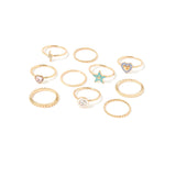 Accessorize London Women's Pastel Pop Set of 10 Enamel Rings Pack