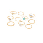 Accessorize London Women's Pastel Pop Set of 10 Enamel Rings Pack