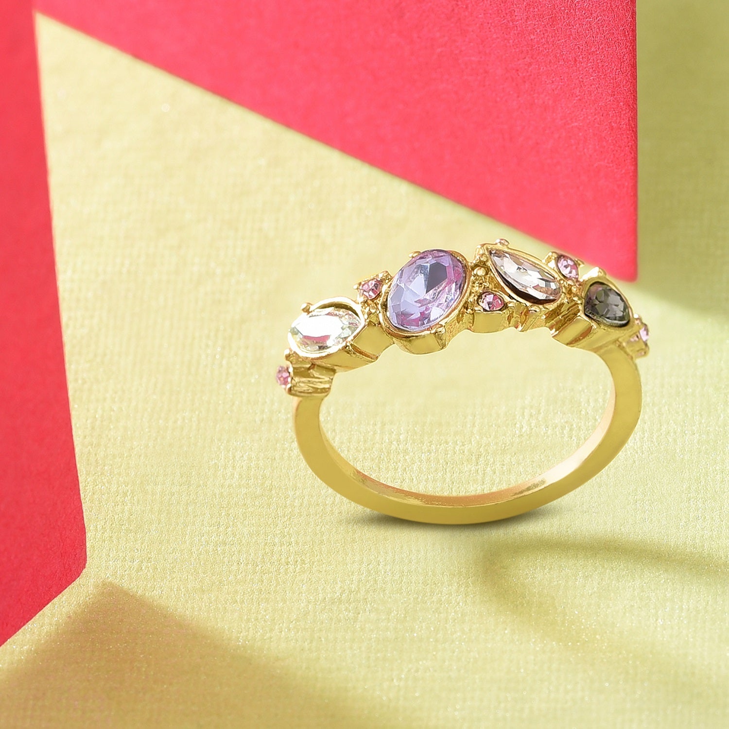 Accessorize London Women's Pastel Pop Eclectic Stones Ring