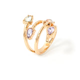 Accessorize London Women's Pastel Pop Crystal Gems Wrap Ring-Medium