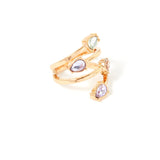 Accessorize London Women's Pastel Pop Crystal Gems Wrap Ring