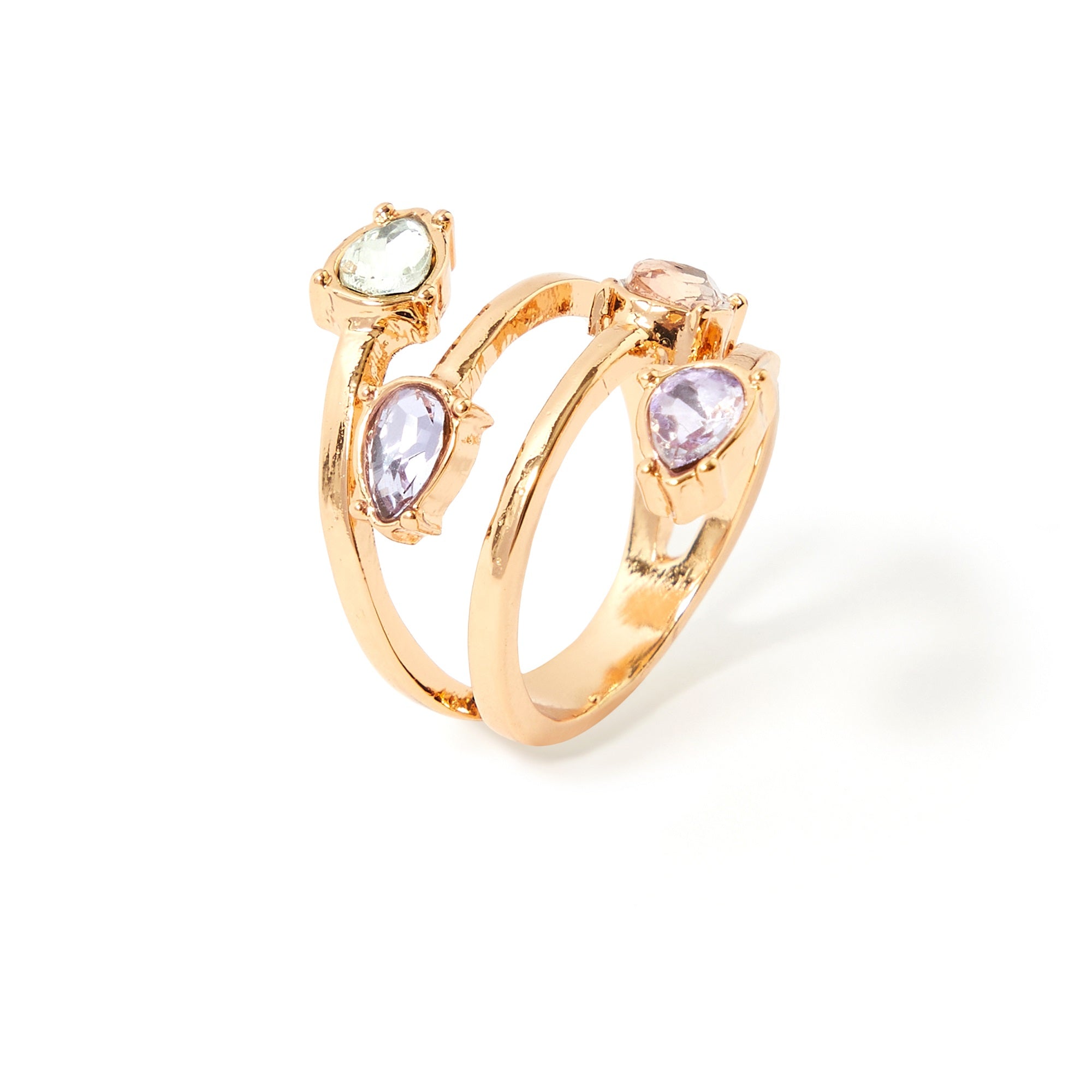 Accessorize London Women's Pastel Pop Crystal Gems Wrap Ring