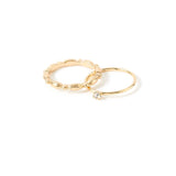 Accessorize London Women's Gold Set of 2 Crystal Marquise Band Ring Set-Small