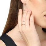 Accessorize London Women's Gold Set of 2 Crystal Marquise Band Ring Set-Small