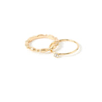 Accessorize London Women's Gold Set of 2 Crystal Marquise Band Ring Set