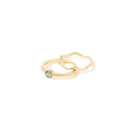 Accessorize London Women's Gold Set of 2 Bubble Stone Stacking Ring Set-Small