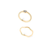 Accessorize London Women's Gold Set of 2 Bubble Stone Stacking Ring Set-Small