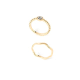 Accessorize London Women's Gold Set of 2 Bubble Stone Stacking Ring Set