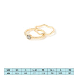 Accessorize London Women's Gold Set of 2 Bubble Stone Stacking Ring Set