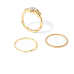 Accessorize London Women'S Romantic Ramble Set Of 3 Pearl Flower Stackings Rings