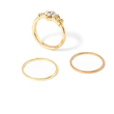 Accessorize London Women'S Romantic Ramble Set Of 3 Pearl Flower Stackings Rings