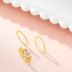 Accessorize London Women'S Romantic Ramble Set Of 3 Pearl Flower Stackings Rings