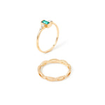 Accessorize London Women's Pack Of 2 Crossover Vintage Style Stacking Rings Small