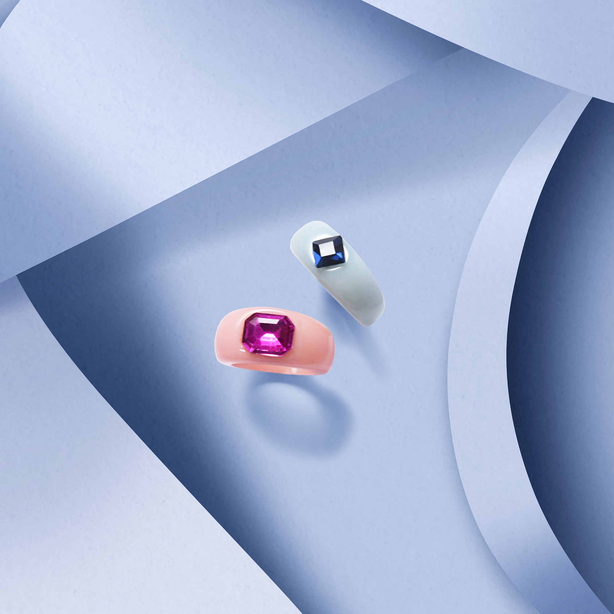 Accessorize London Women's Set of 2 Clear Crystal Rings Small
