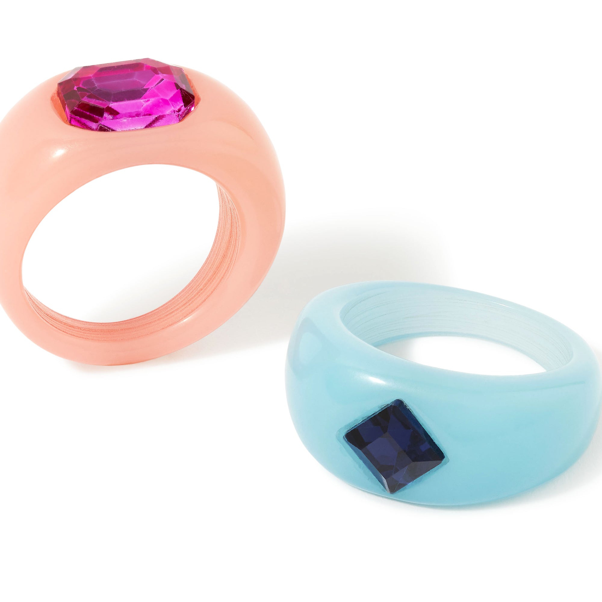 Accessorize London Women's Set of 2 Clear Crystal Rings Small
