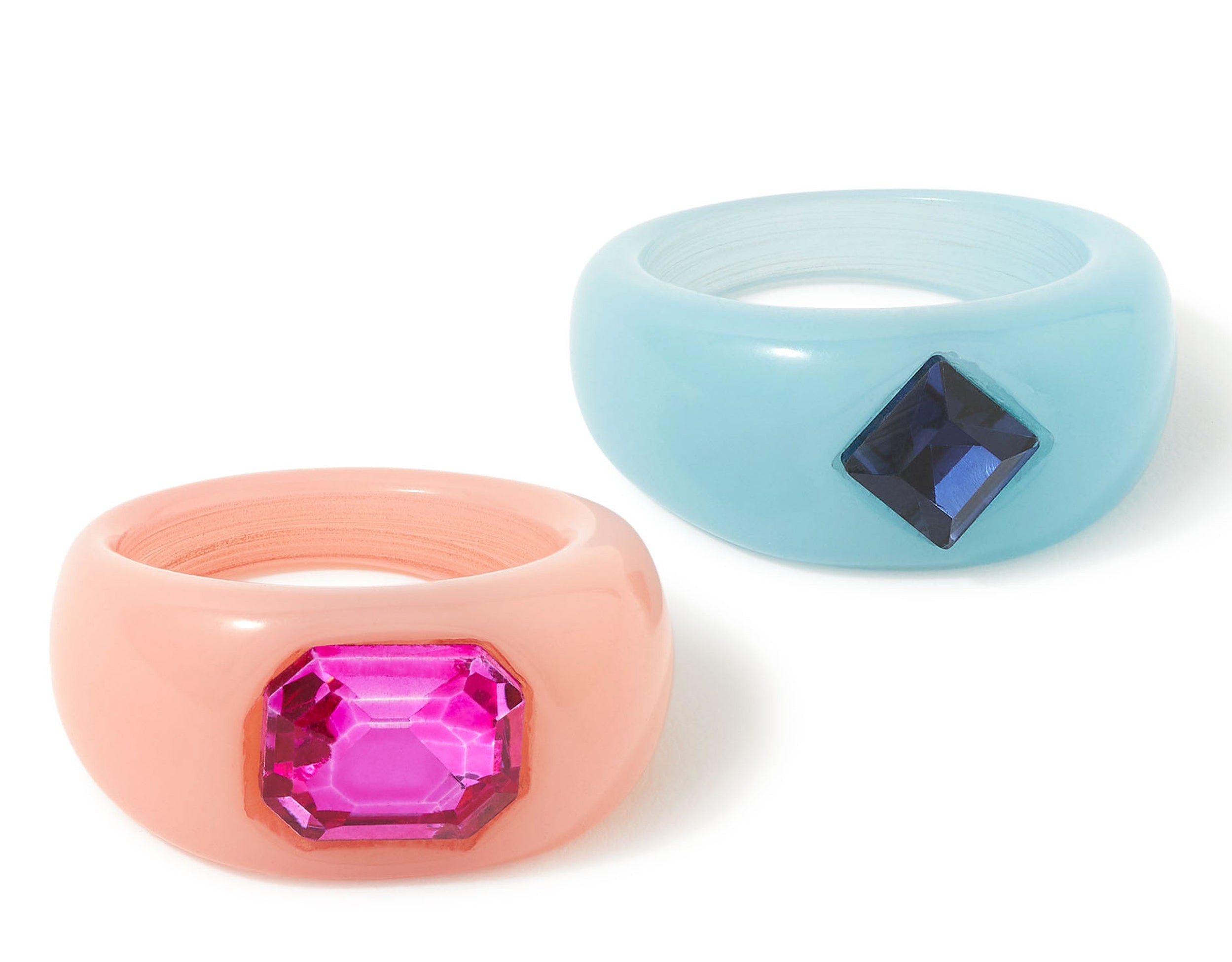 Accessorize London Women'S Set Of 2 Clear Crystal Rings- Medium
