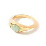 Accessorize London Women'S Gold & Blue Signet Stone Ring-Large