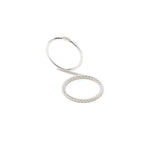 925 Pure Sterling Silver Crystal set of 2 Stacking Rings For Women