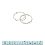 925 Pure Sterling Silver Crystal set of 2 Stacking Rings For Women