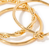 Real Gold Plated Set of 3 Knot And Twist Stacking Rings For Women By Accessorize London