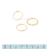 Real Gold Plated Set of 3 Knot And Twist Stacking Rings For Women By Accessorize London