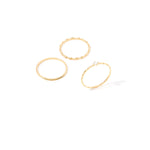 Real Gold Plated Sparkle set of 3 Delicate Stacking Rings For Women By Accessorize London