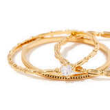 Real Gold Plated Sparkle set of 3 Delicate Stacking Rings For Women By Accessorize London