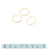 Real Gold Plated Sparkle set of 3 Delicate Stacking Rings For Women By Accessorize London